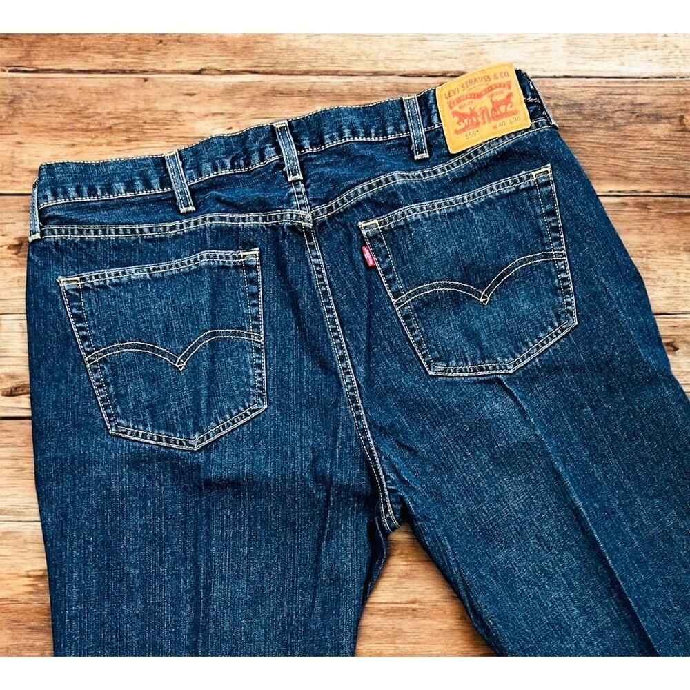 Levis 559 jeans men 40x30 blue denim big tall casual straight - Picture 10 of 10